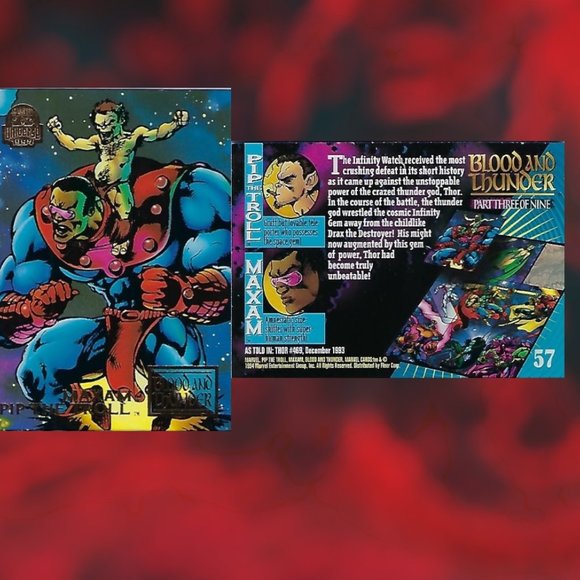 1994 Marvel Trading Cards - Blood & Thunder Full Set of 9 - Picture 5 of 11